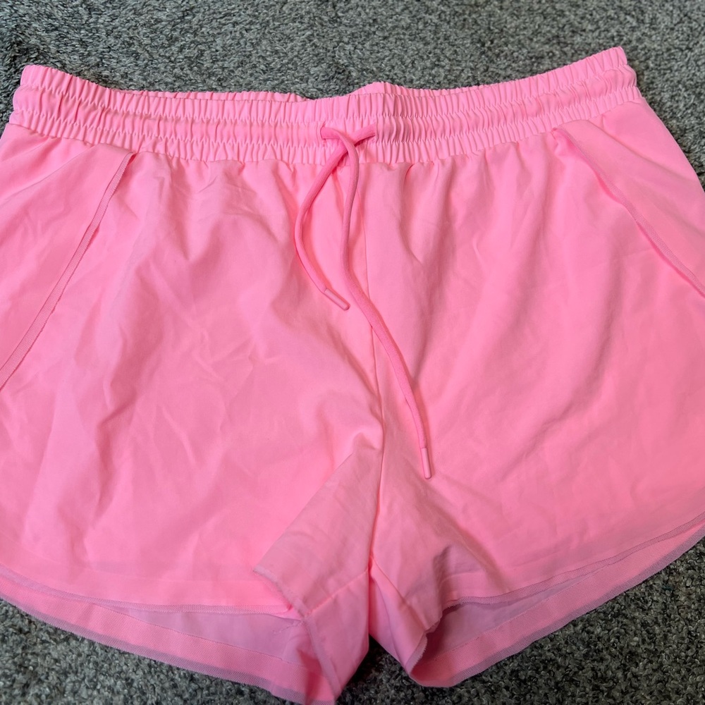 Women's Pink Drawstring Athletic Shorts